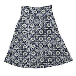 LuLaRoe Women's A-Line Knee Length Skirt Blue Paisley Size L
